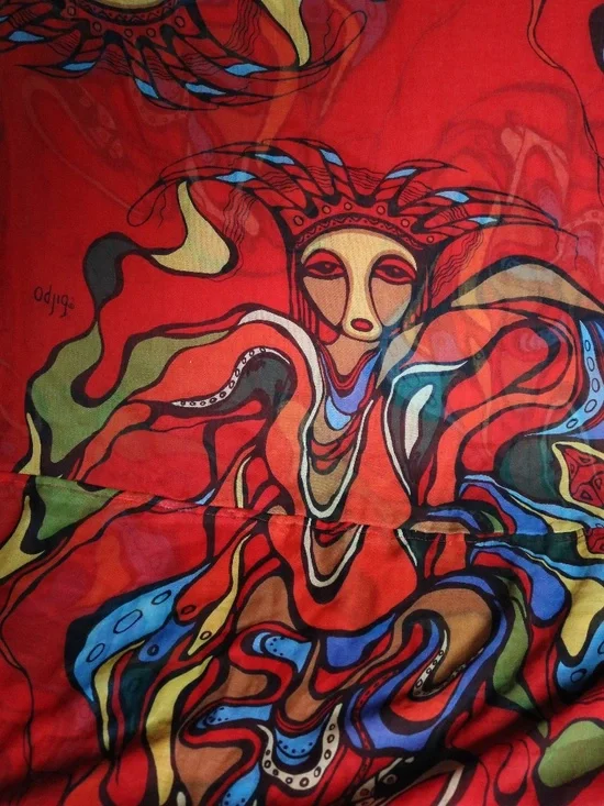 Oscardo Infinity Scarf Daphne Odjig Canadian Artist Indigenous Pow Wow Dancer - Picture 1 of 8